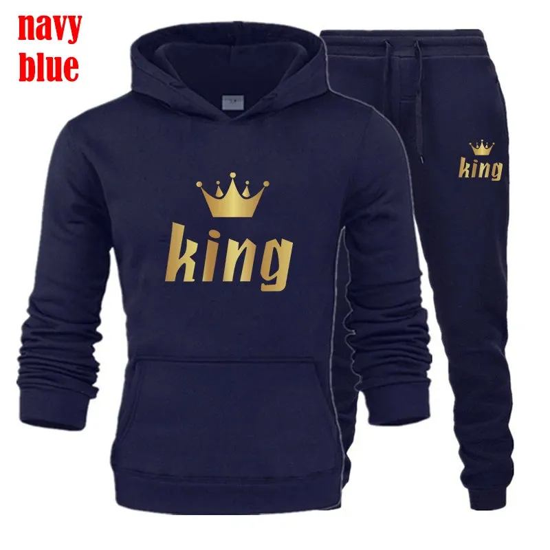 Fashion Printed Unisex Hooded Suit Autumn And Winter Hoodie   Pants 2piece Suit Men's And Women's Sportswear Casual Suits