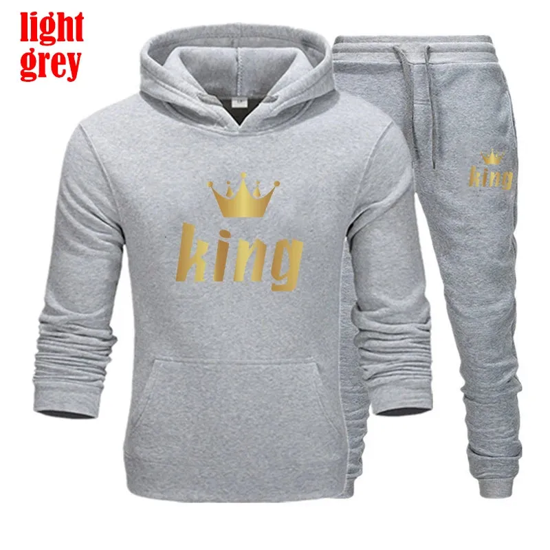 Fashion Printed Unisex Hooded Suit Autumn And Winter Hoodie   Pants 2piece Suit Men's And Women's Sportswear Casual Suits