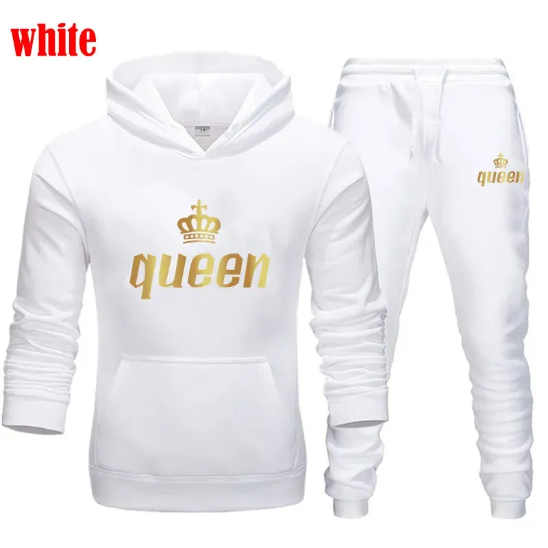 Fashion Printed Unisex Hooded Suit Autumn And Winter Hoodie   Pants 2piece Suit Men's And Women's Sportswear Casual Suits