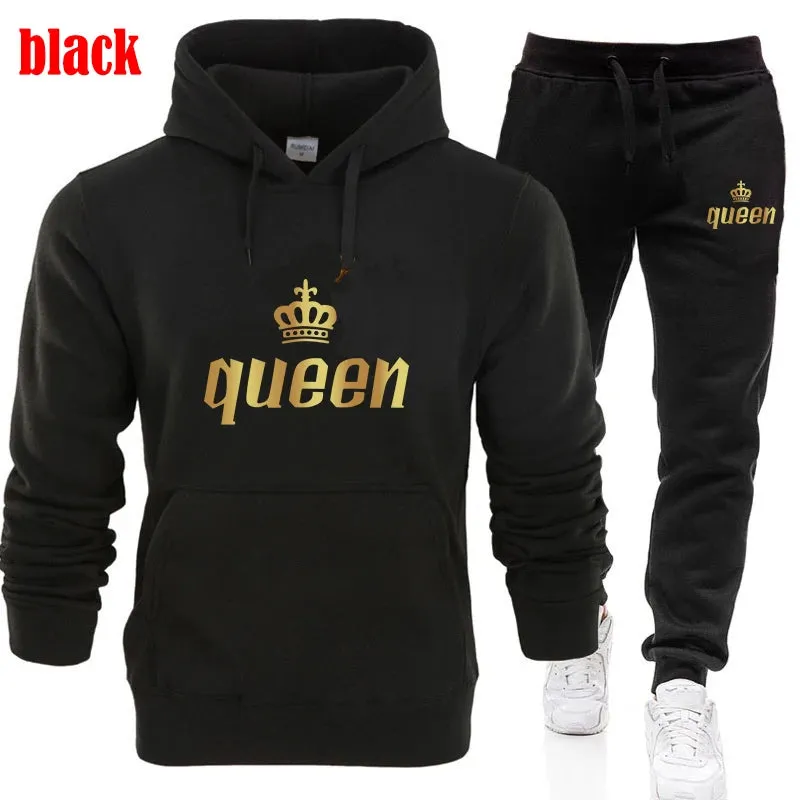 Fashion Printed Unisex Hooded Suit Autumn And Winter Hoodie   Pants 2piece Suit Men's And Women's Sportswear Casual Suits