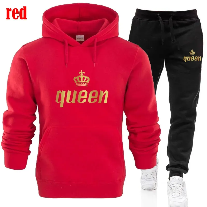Fashion Printed Unisex Hooded Suit Autumn And Winter Hoodie   Pants 2piece Suit Men's And Women's Sportswear Casual Suits