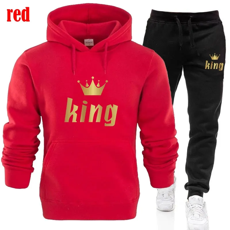 Fashion Printed Unisex Hooded Suit Autumn And Winter Hoodie   Pants 2piece Suit Men's And Women's Sportswear Casual Suits