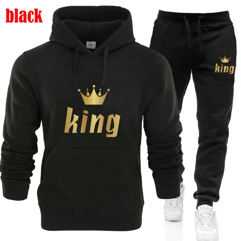 Fashion Printed Unisex Hooded Suit Autumn And Winter Hoodie   Pants 2piece Suit Men's And Women's Sportswear Casual Suits