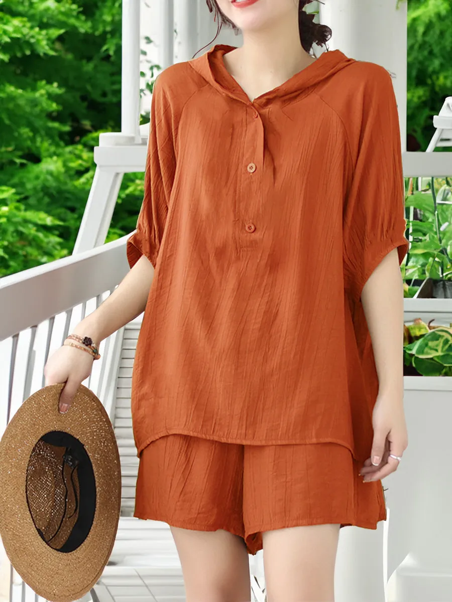 Fashion Solid Color Hooded Two-Piece Suit