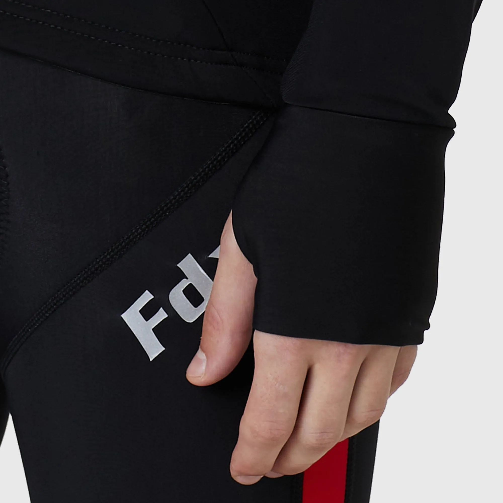 Fdx Arch Men's Red Thermal Roubaix Long Sleeve Cycling Jersey