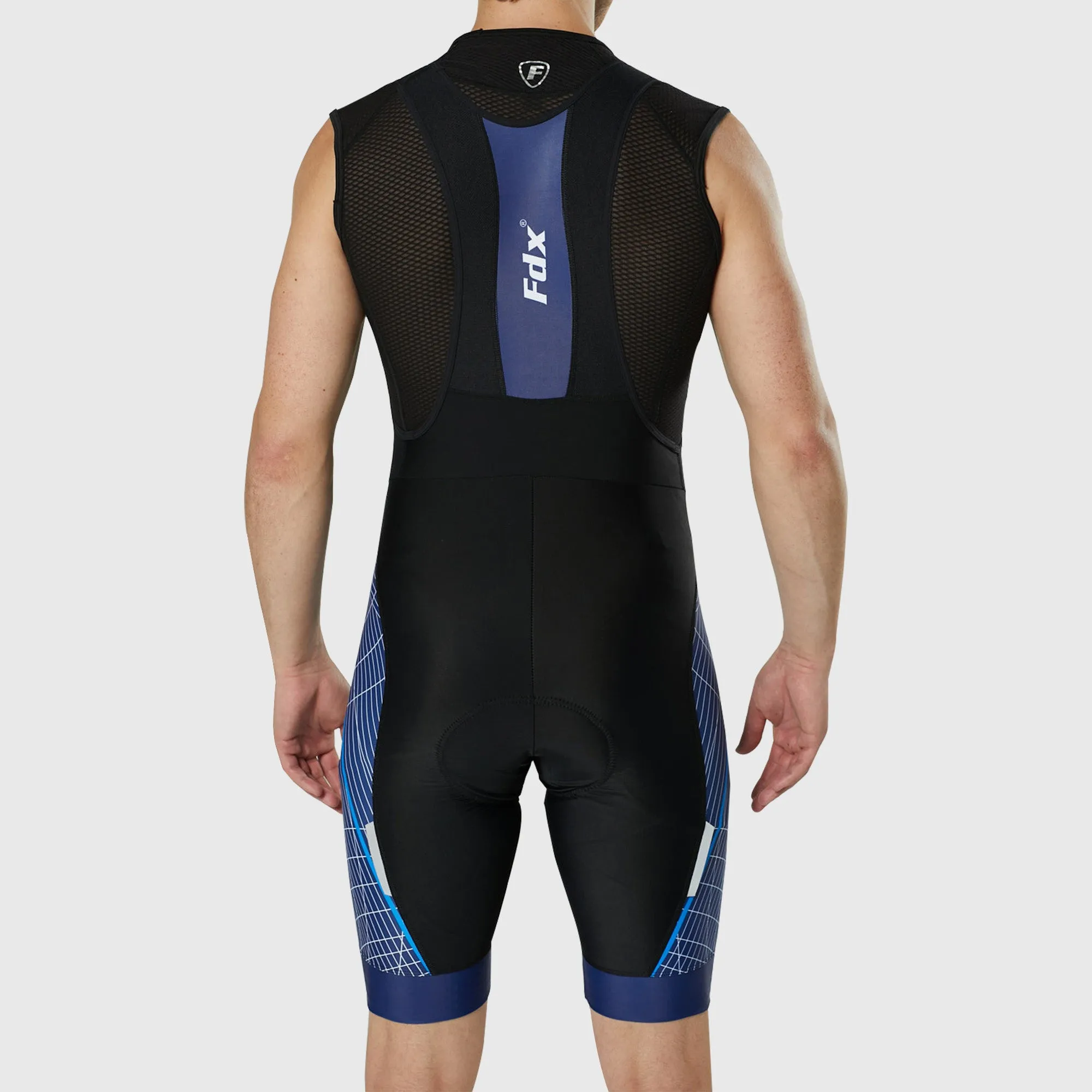 Fdx Men's & Boy's Set Classic II Blue Short Sleeve Jersey & Bib Shorts