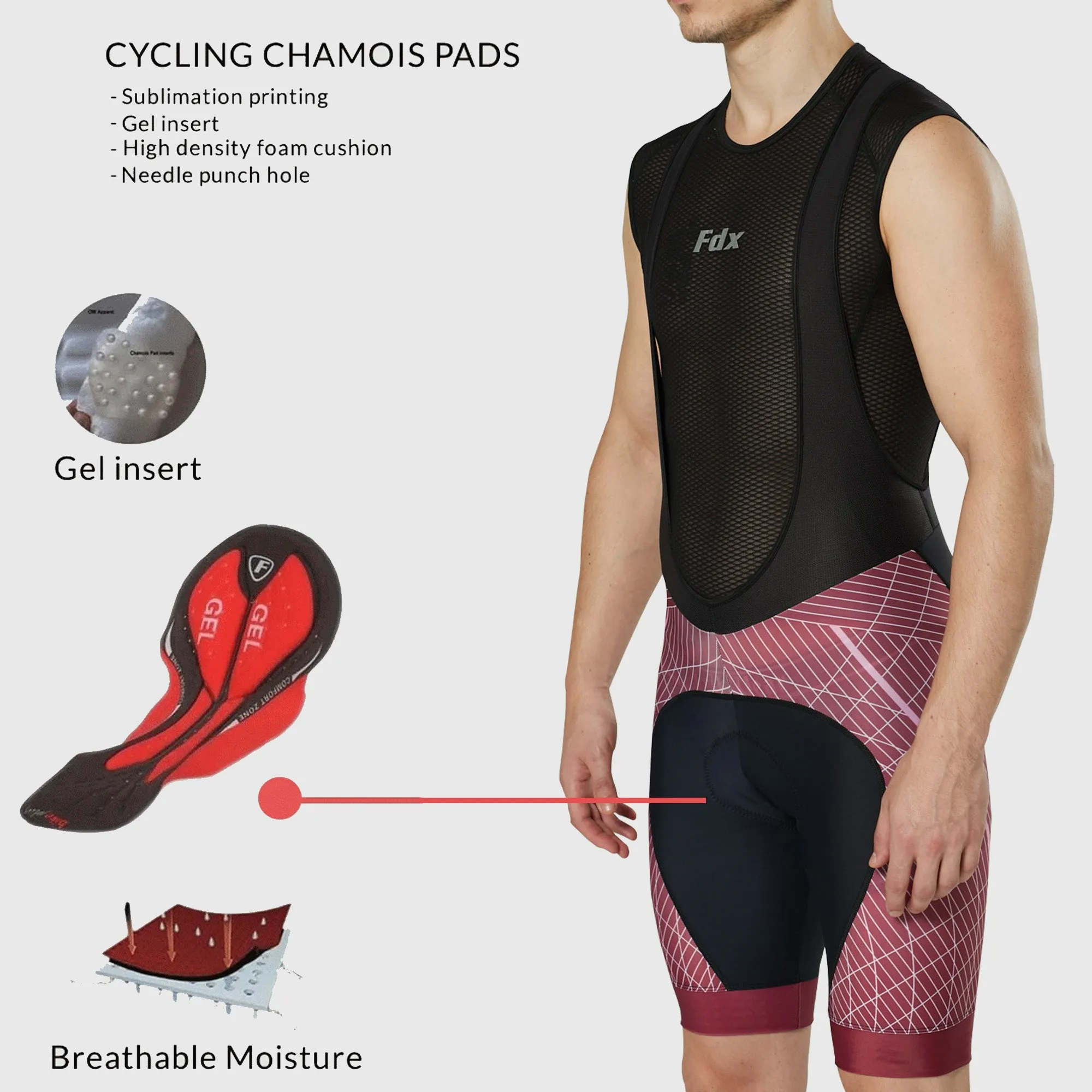 Fdx Men's & Boy's Set Classic II Red Short Sleeve Jersey & Bib Shorts