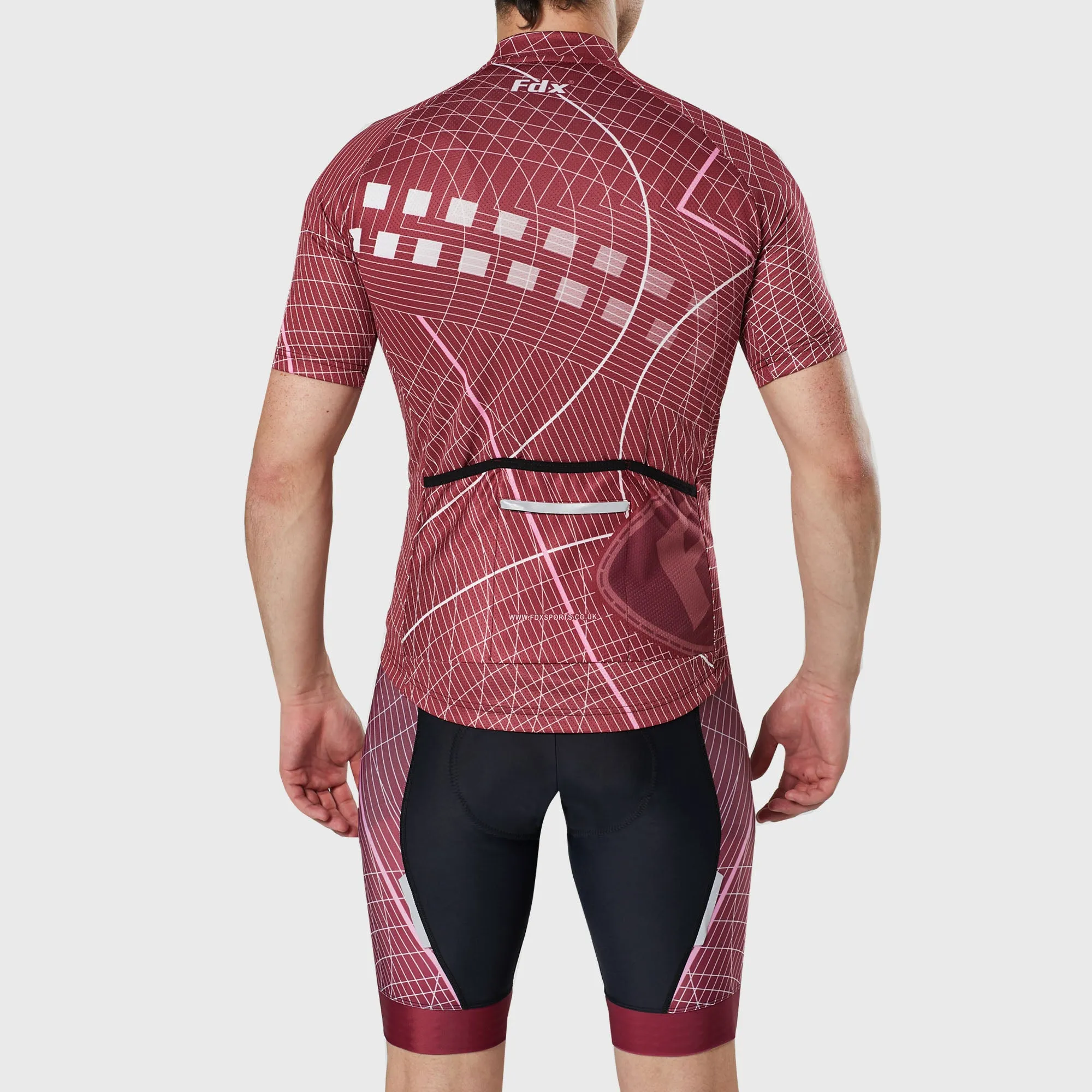 Fdx Men's & Boy's Set Classic II Red Short Sleeve Jersey & Bib Shorts