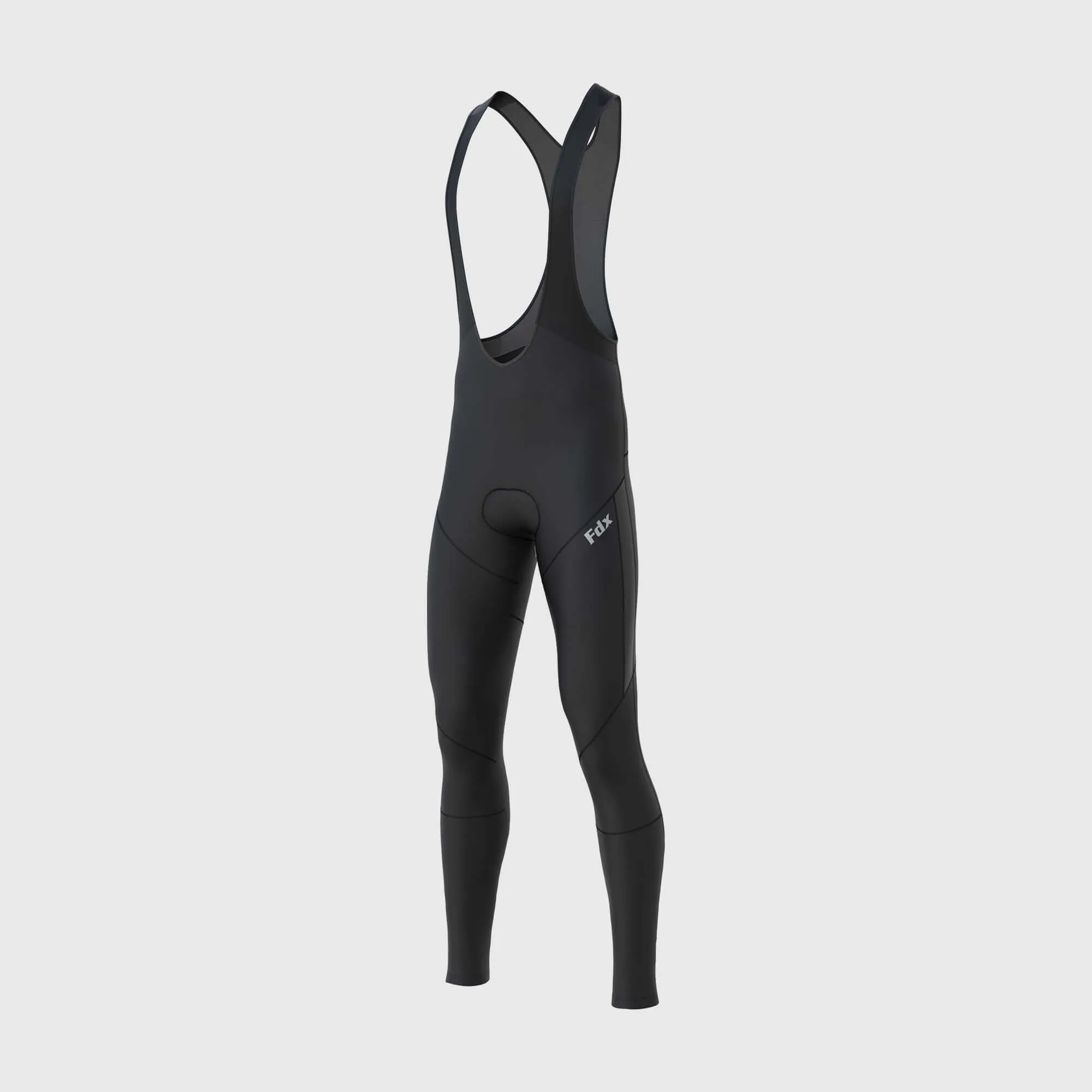 Fdx Men's Set Arch Thermal Roubaix Long Sleeve Cycling Jersey & Cargo Bib Tights - Black