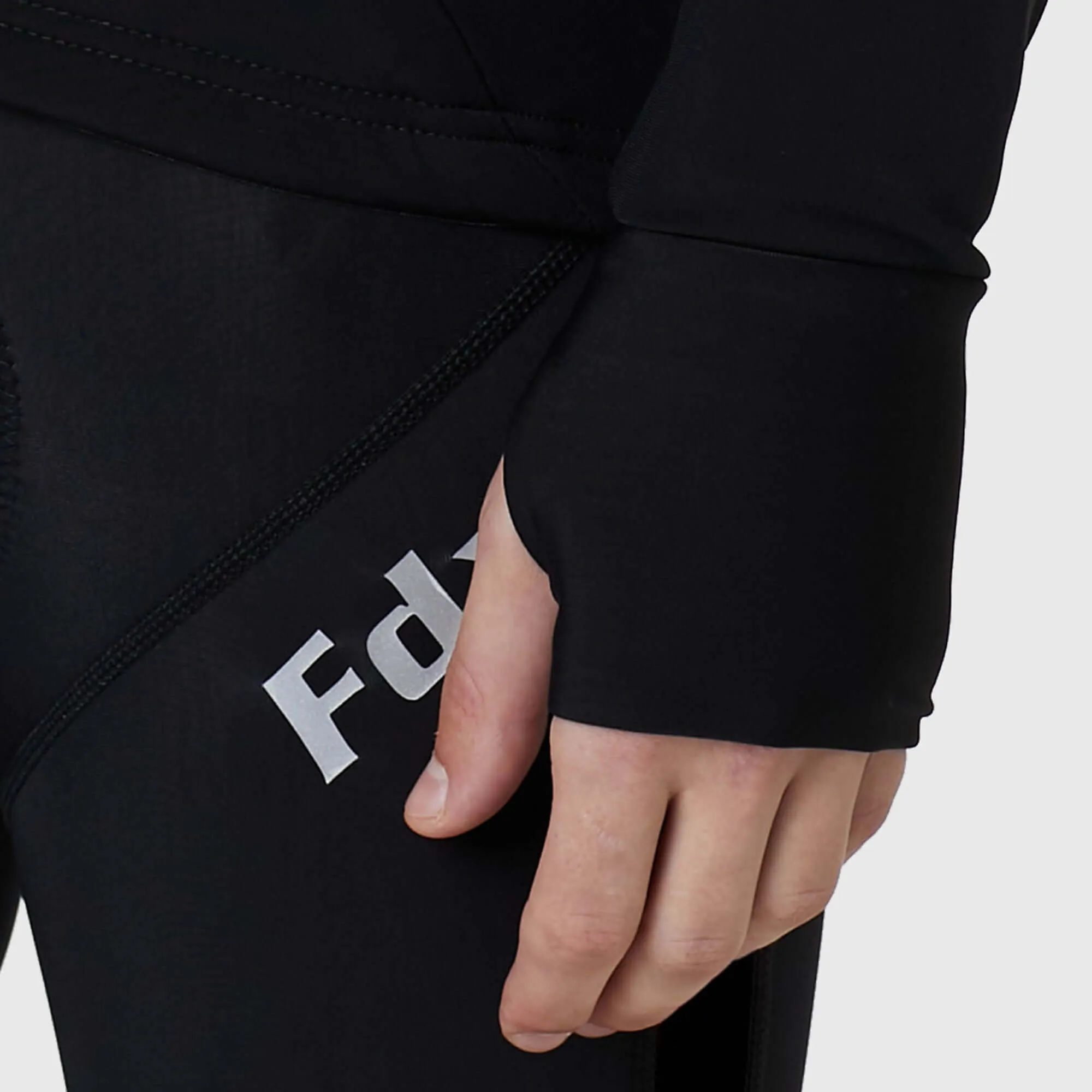 Fdx Men's Set Arch Thermal Roubaix Long Sleeve Cycling Jersey & Cargo Bib Tights - Black