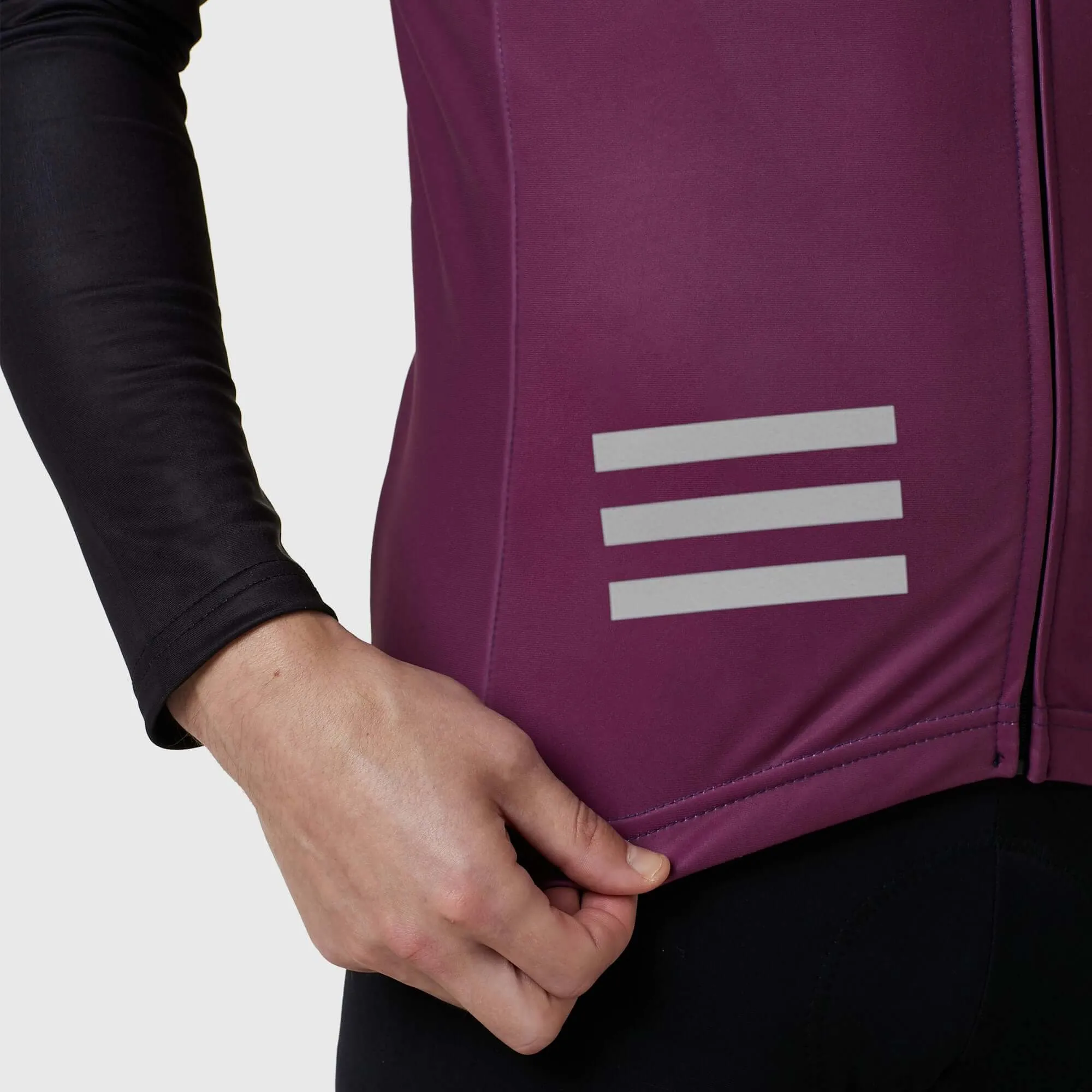Fdx Men's Set Limited Edition Thermal Roubaix Long Sleeve Cycling Jersey & Bib Tights - Purple