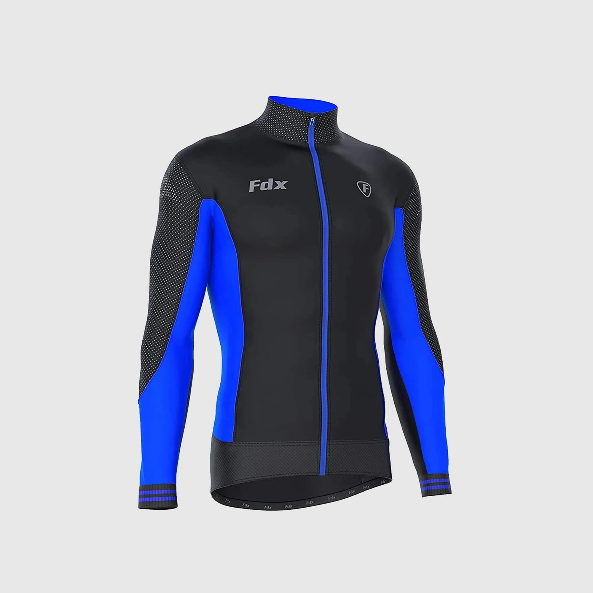 Fdx Men's Set Thermodream Thermal Long Sleeve Cycling Jersey & Bib Tights - Blue