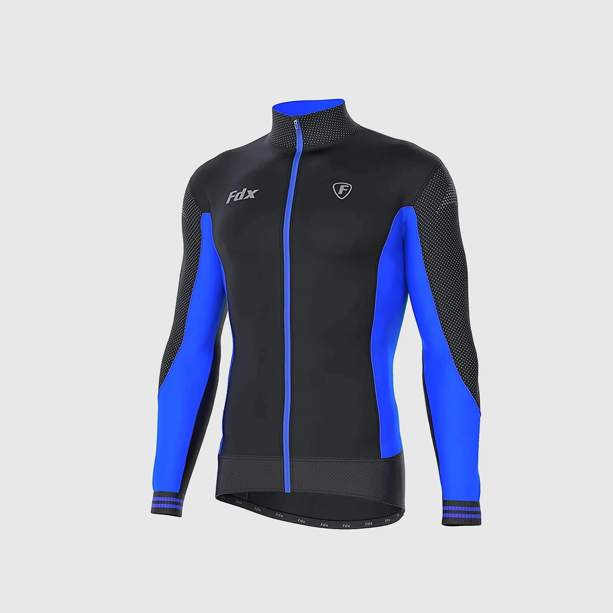 Fdx Men's Set Thermodream Thermal Long Sleeve Cycling Jersey & Bib Tights - Blue