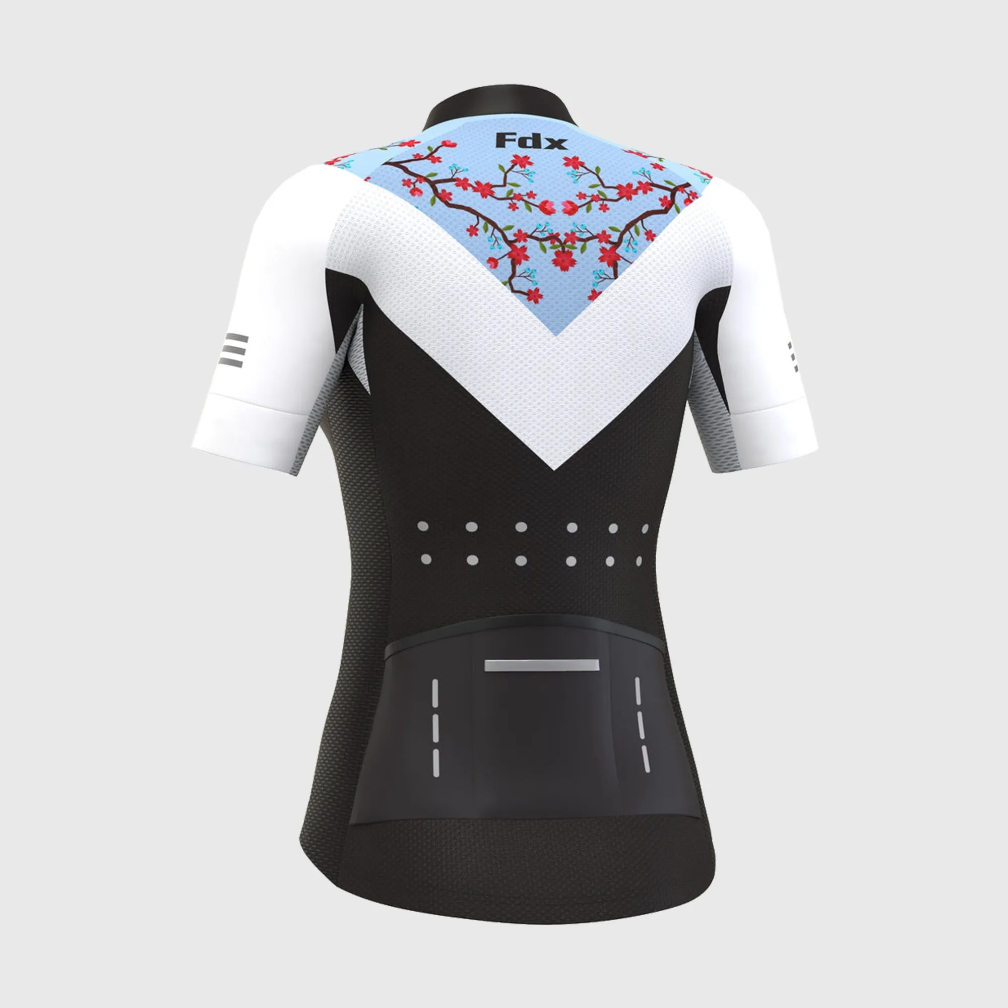 Fdx Women's & Girl's Set Velos Blue Short Sleeve Summer Cycling Jersey & Cargo Bib Shorts