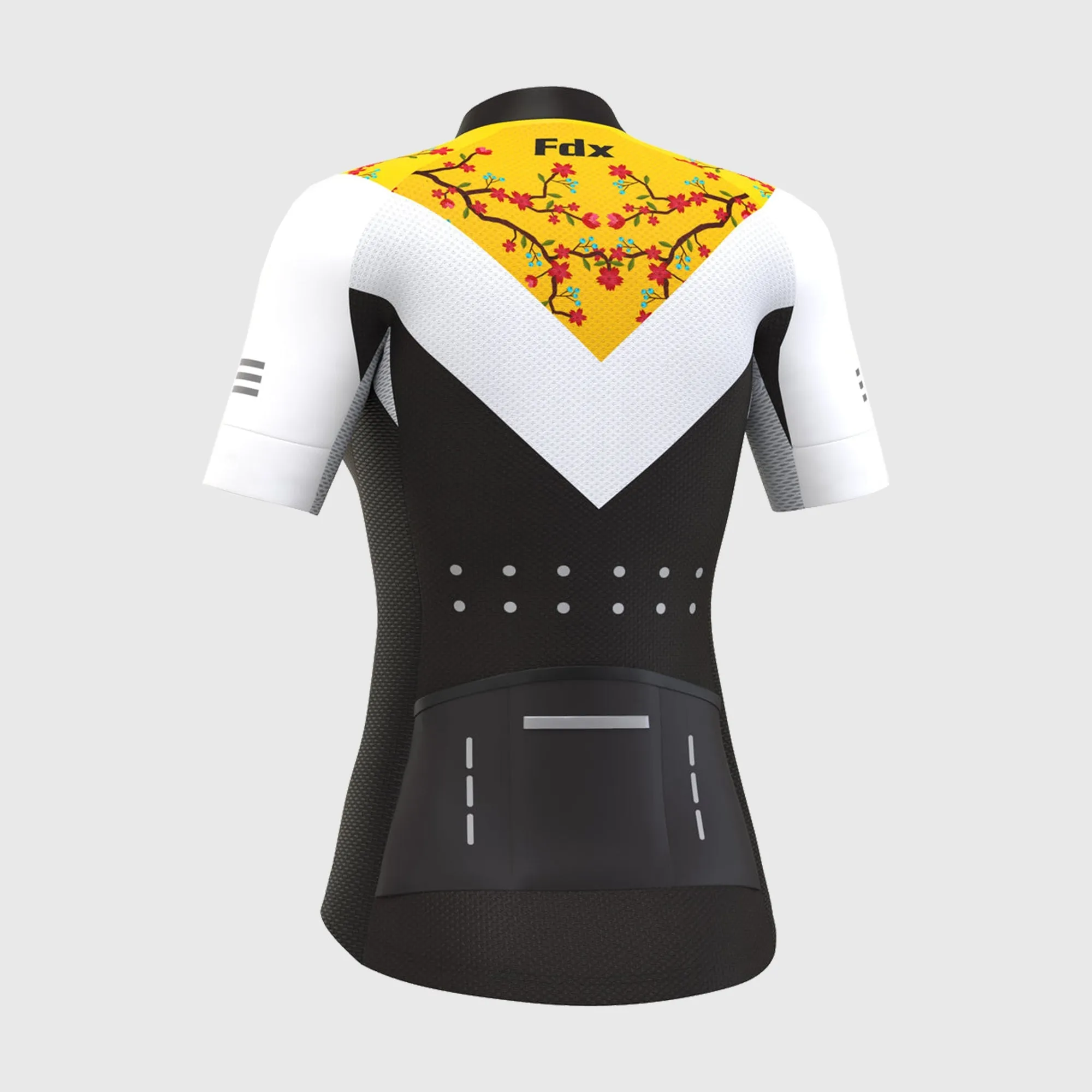 Fdx Women's & Girl's Set Velos Yellow Short Sleeve Summer Cycling Jersey & Cargo Bib Shorts