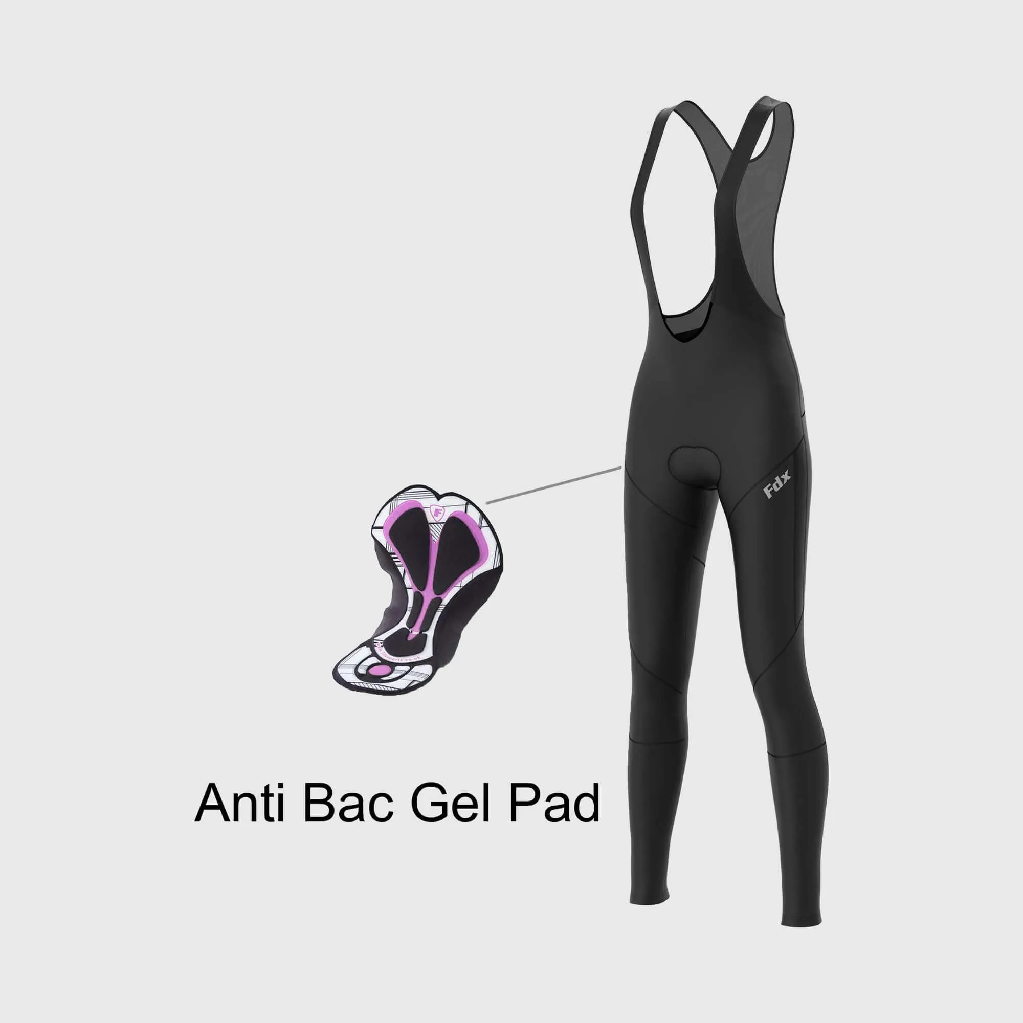 Fdx Women's Set Arch Thermal Roubaix Long Sleeve Cycling Jersey & Cargo Bib Tights - Black