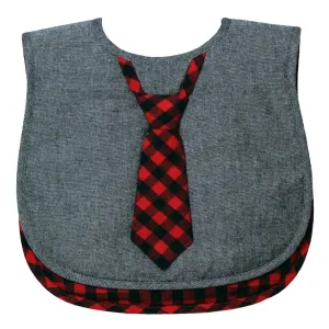 Frenchie Mini Couture Red & Black Buffalo Check 2pc Bib Set