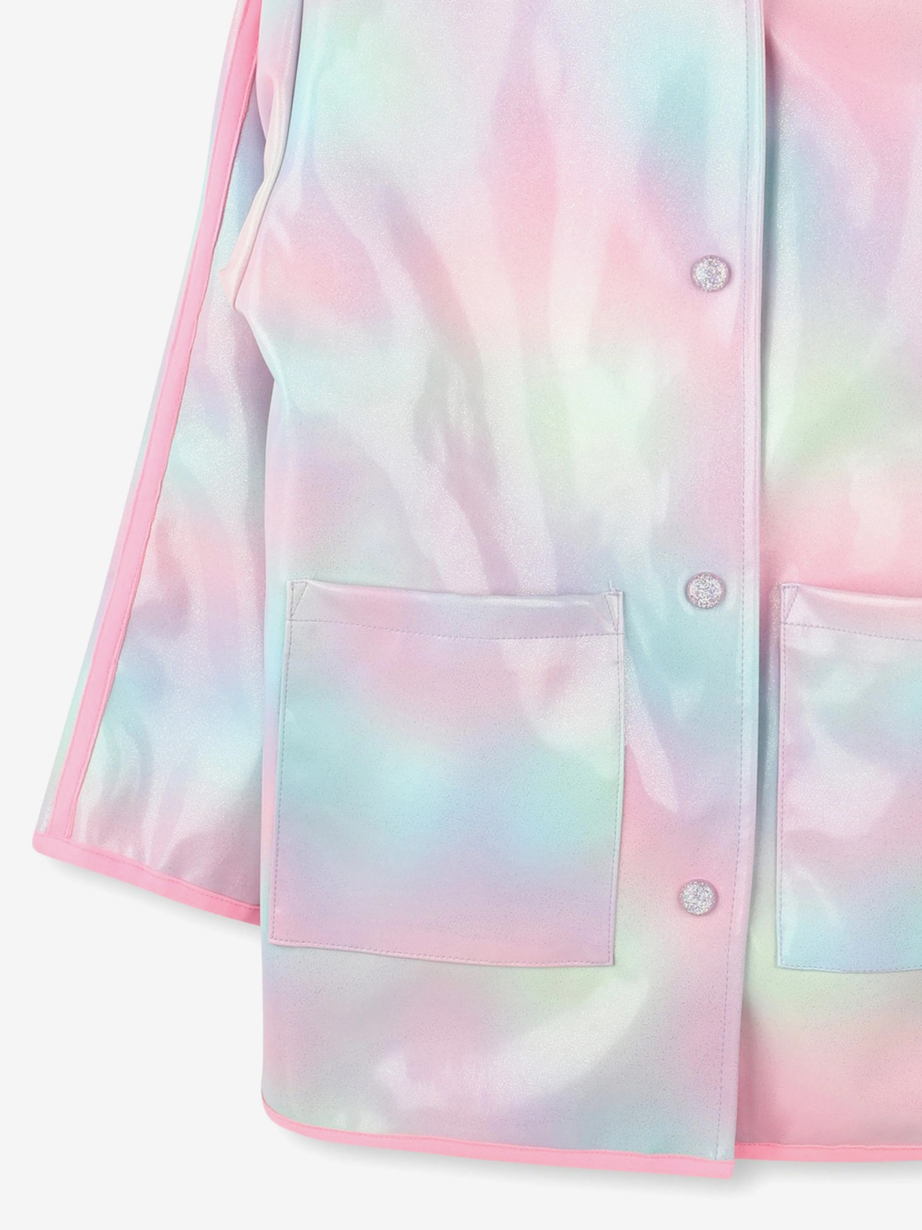 Girls Hooded Raincoat in Multicolour