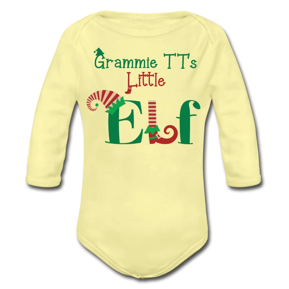 Grammie TT's Little Elf Organic Long Sleeve Baby Bodysuit