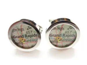 Grand Rapids Michigan Map Cufflinks