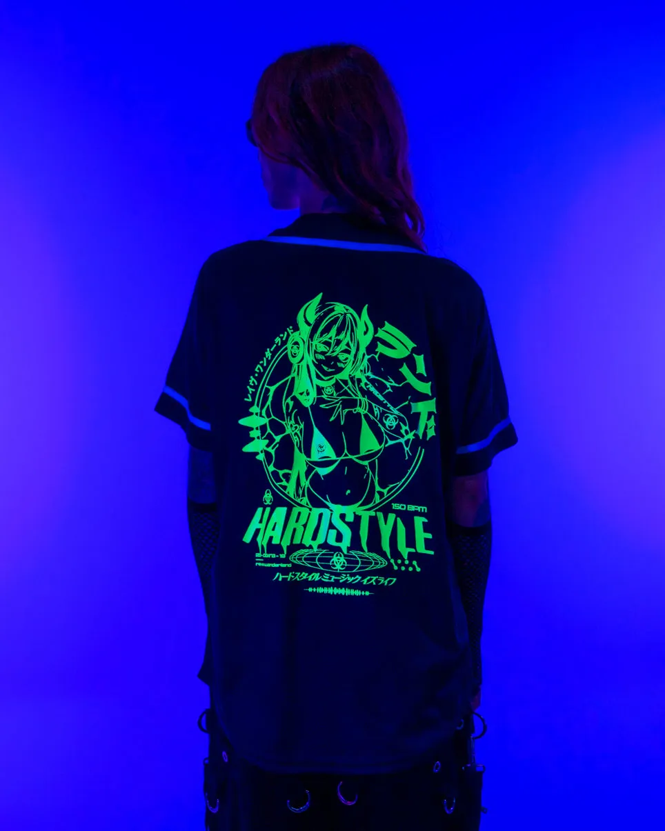 Hardstyle Baddie Anime UV Neon Green Baseball Jersey