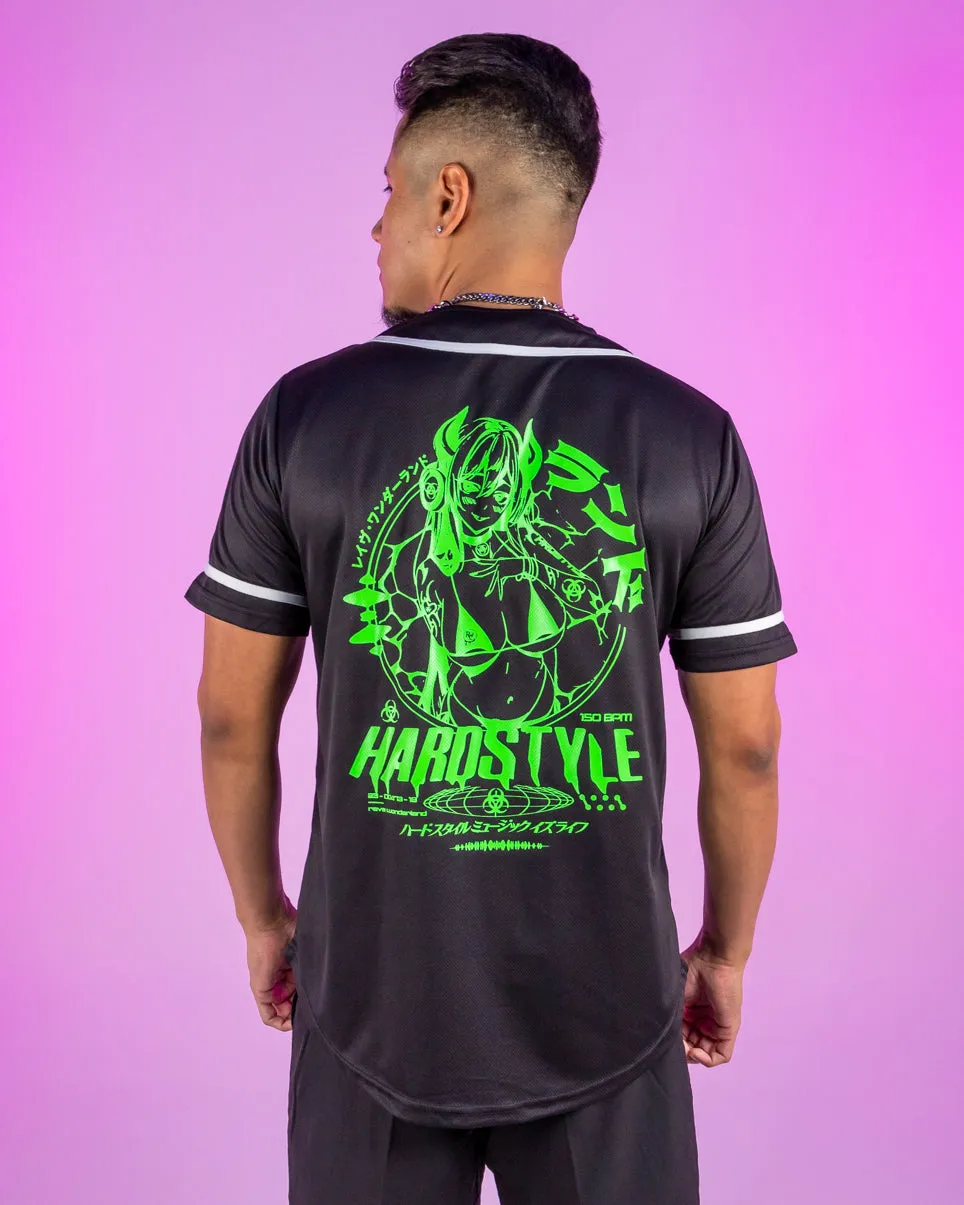 Hardstyle Baddie Anime UV Neon Green Baseball Jersey