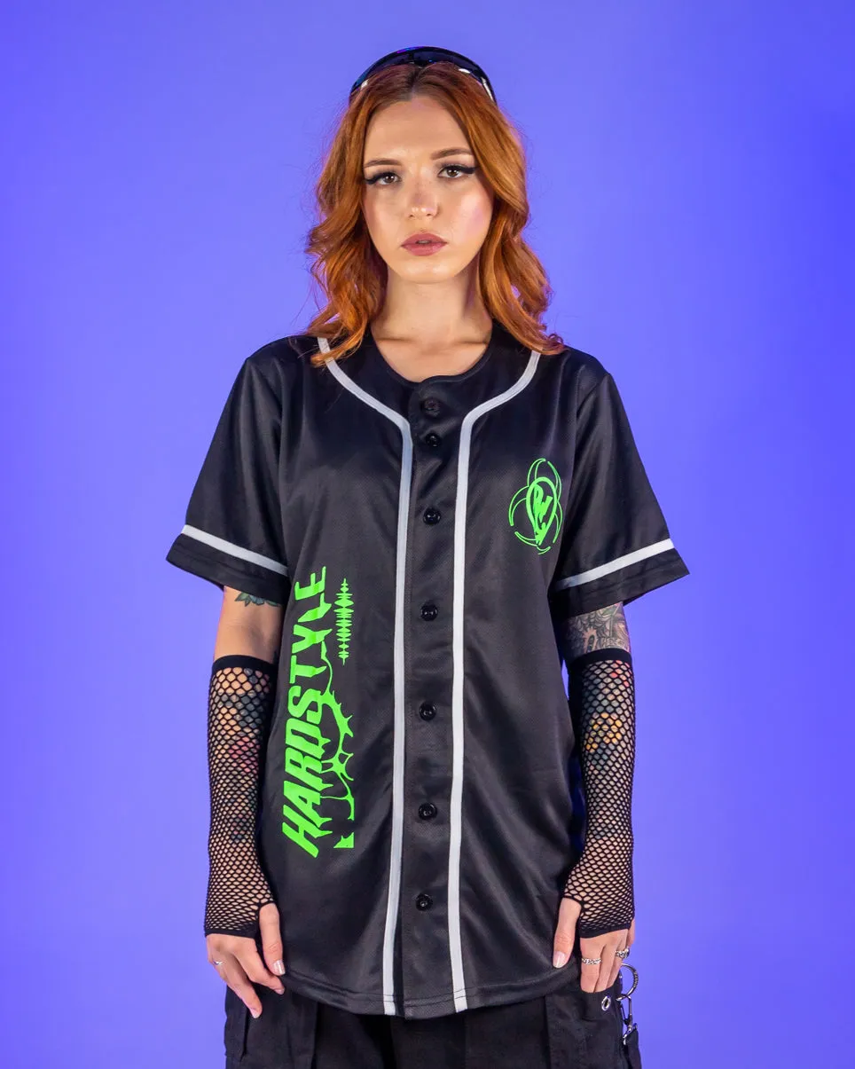 Hardstyle Baddie Anime UV Neon Green Baseball Jersey