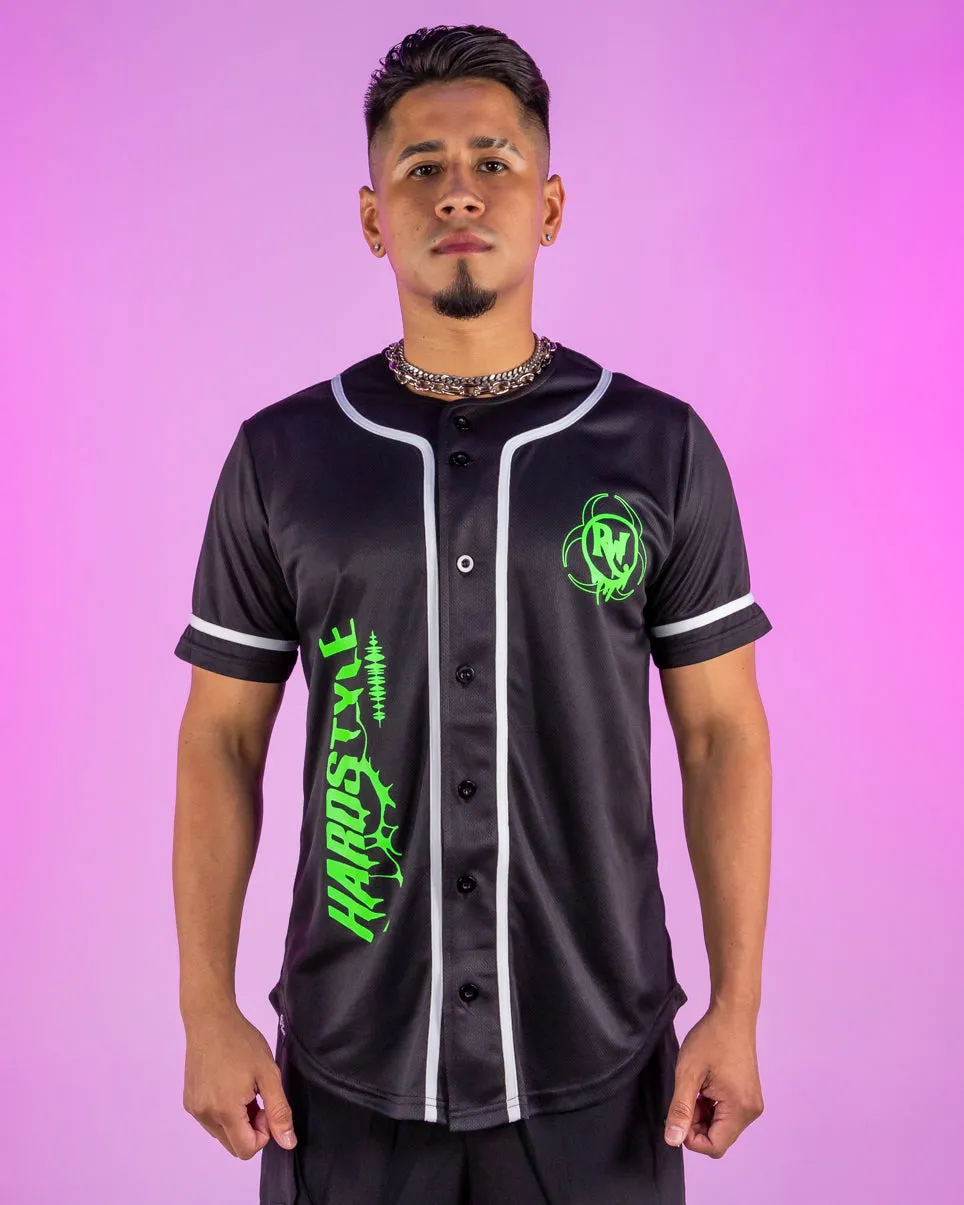 Hardstyle Baddie Anime UV Neon Green Baseball Jersey