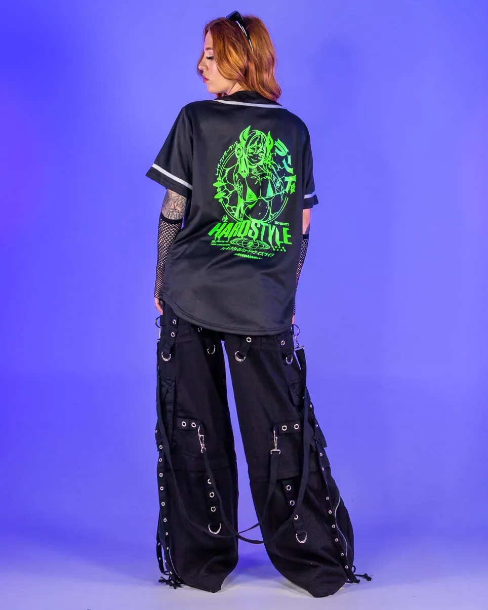 Hardstyle Baddie Anime UV Neon Green Baseball Jersey