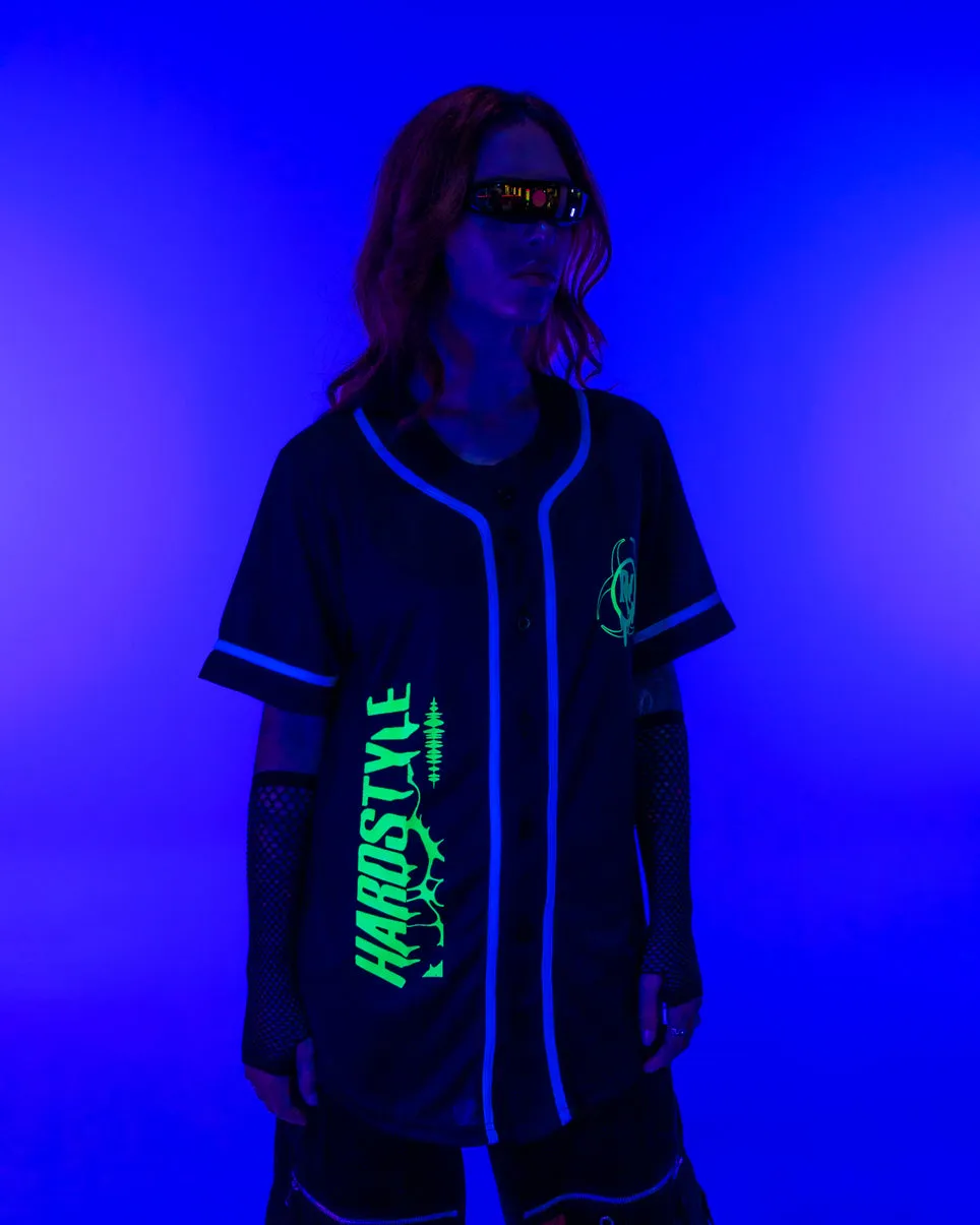 Hardstyle Baddie Anime UV Neon Green Baseball Jersey