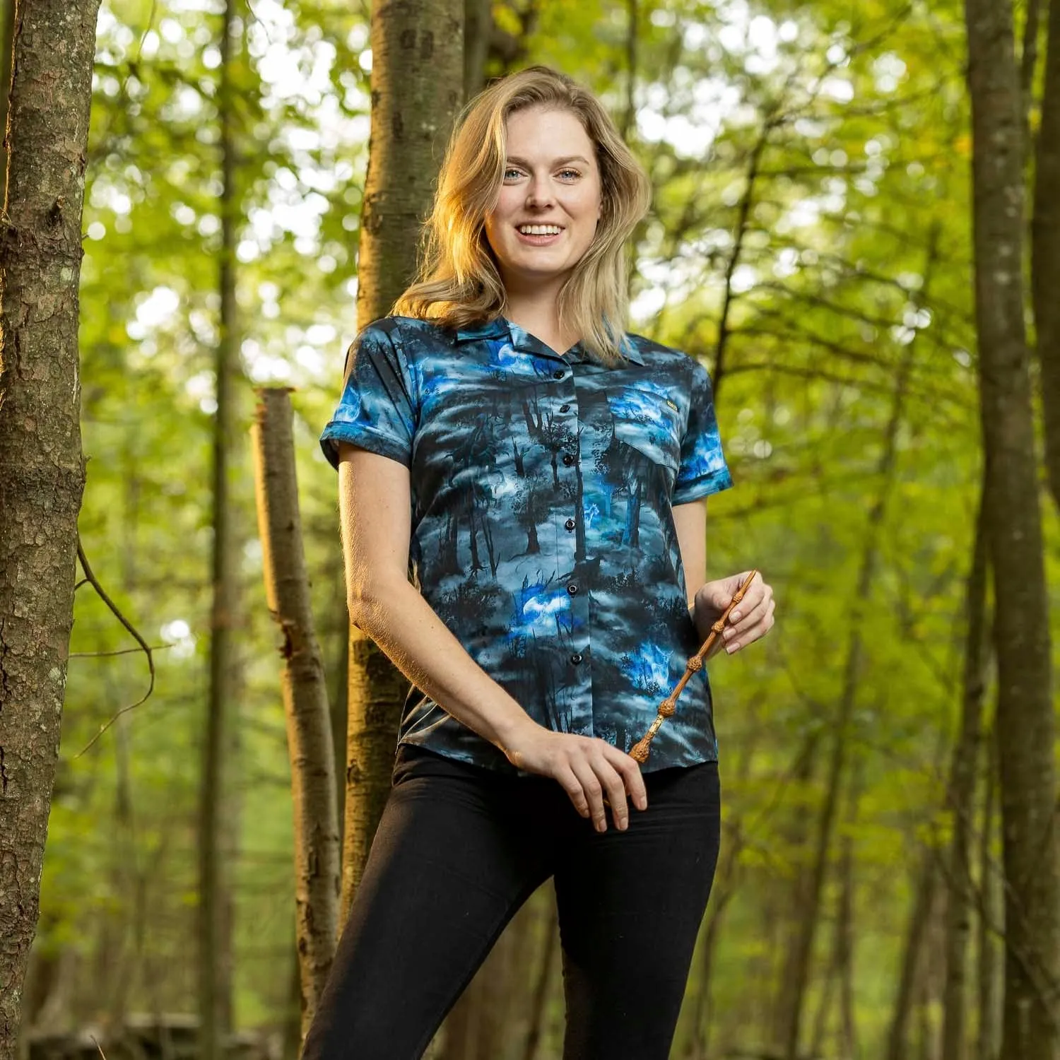 Harry Potter "Expecto Patronum" – Women's KUNUFLEX Short Sleeve Shirt