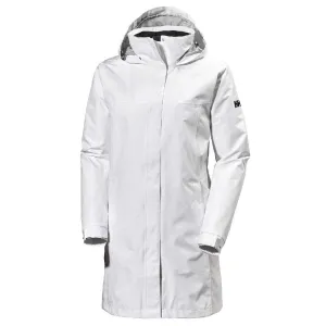 Helly-Hansen Women's Aden Waterproof Breathable Hooded Long Rain Jacket, White, Medium