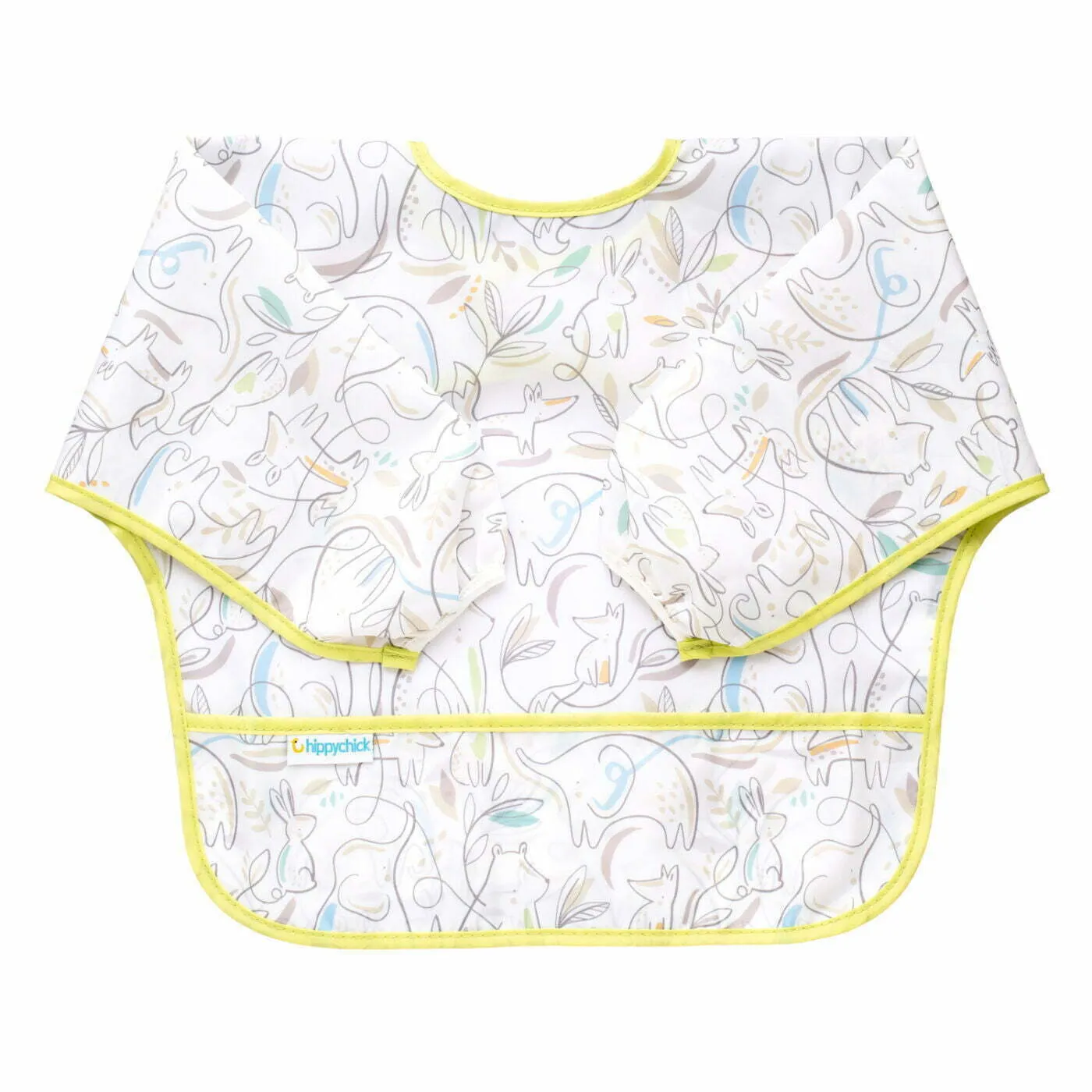 Hippychick Sleeved Bib in Animal Friends