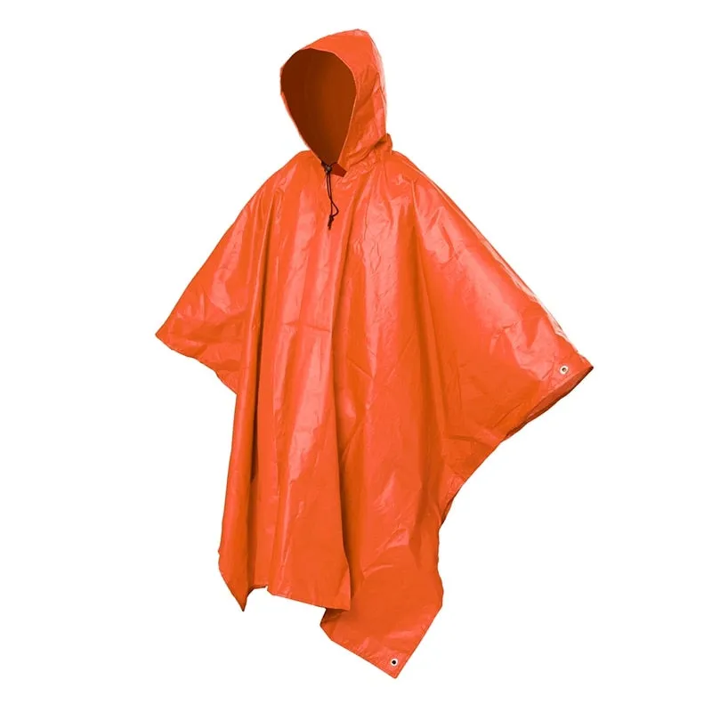 HULIANFU Portable Multifunctional 3 In 1 Rain Coat Hiking Camping Raincoat Poncho Mat Awning Durable Outdoor Activity Rain Gear Supplie