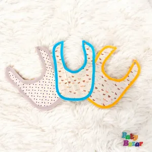 Imported Baby Bibs (3-in-1) Soft Waterproof & Adjustable for Mess Free Feeding
