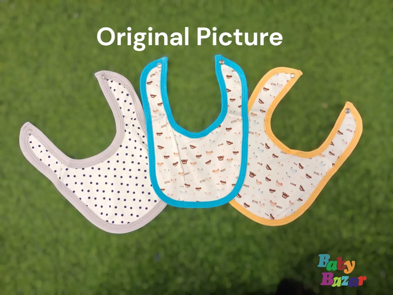 Imported Baby Bibs (3-in-1) Soft Waterproof & Adjustable for Mess Free Feeding