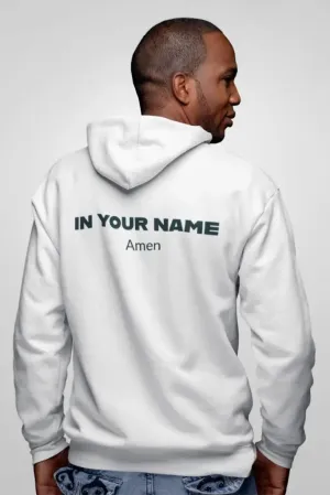 In Your Name Amen Champion Hoodie Hooded Sweatshirt | Oversize Religious Aesthetic Streetwear | Essential Gift For Her, Him to show Faith