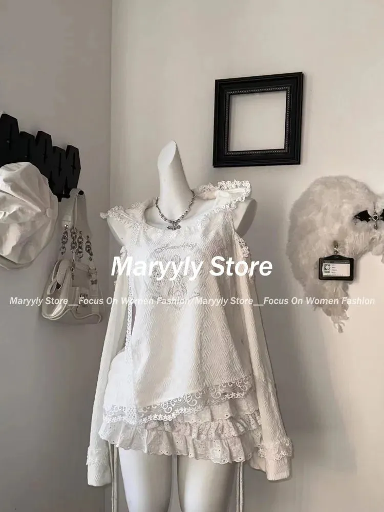 JazzHer Japanese Kawaii Lolita Style Outfits Women Sweet Sexy Off Shoulder Hooded Tops   Cute Mini Cake Skirts Autumn New 2 Piece Sets