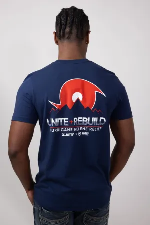 Jetty Hurricane Helene Relief Tee for Men in Navy | SDHELE-MTNVY