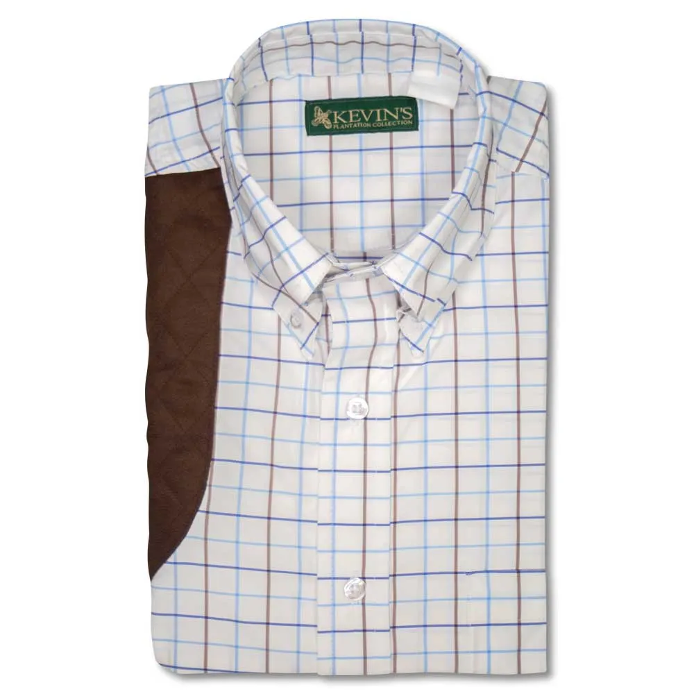 Kevin's Blue/Brown Performance Tattersall Right Hand Long Sleeve Shooting Shirt