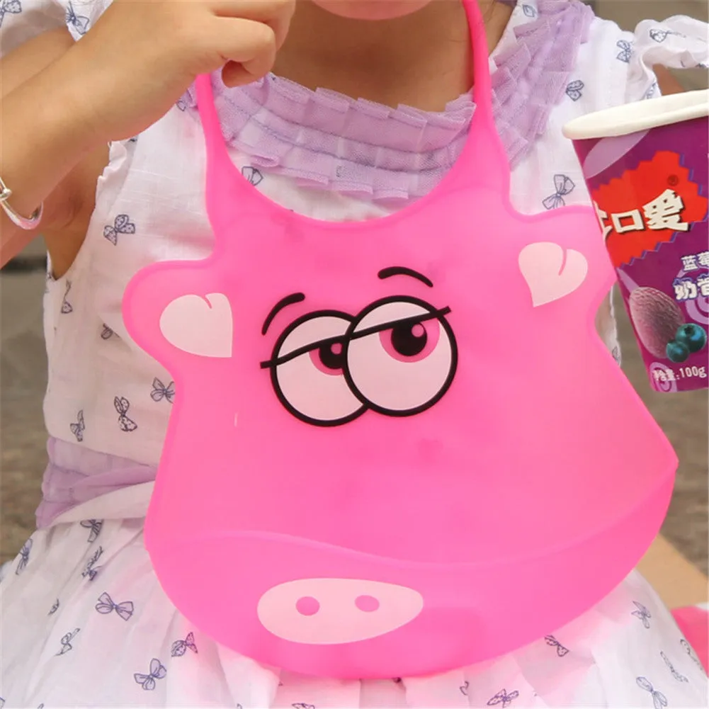 Kid Infant Baby Bibs Soft Silicone Waterproof Large Size Dripping Bibs Sapphire shark