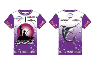 Kid Tournament Shirts Short Sleeve Purple Colour  Fishing Tackle Available In Size 8/10/12