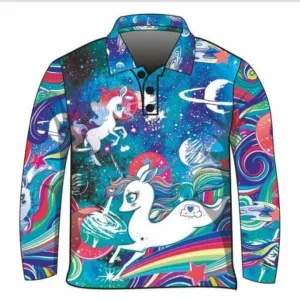 Kids | Cosmic Unicorn Milky Way Blue Fishing Shirt ★Pre-Order★