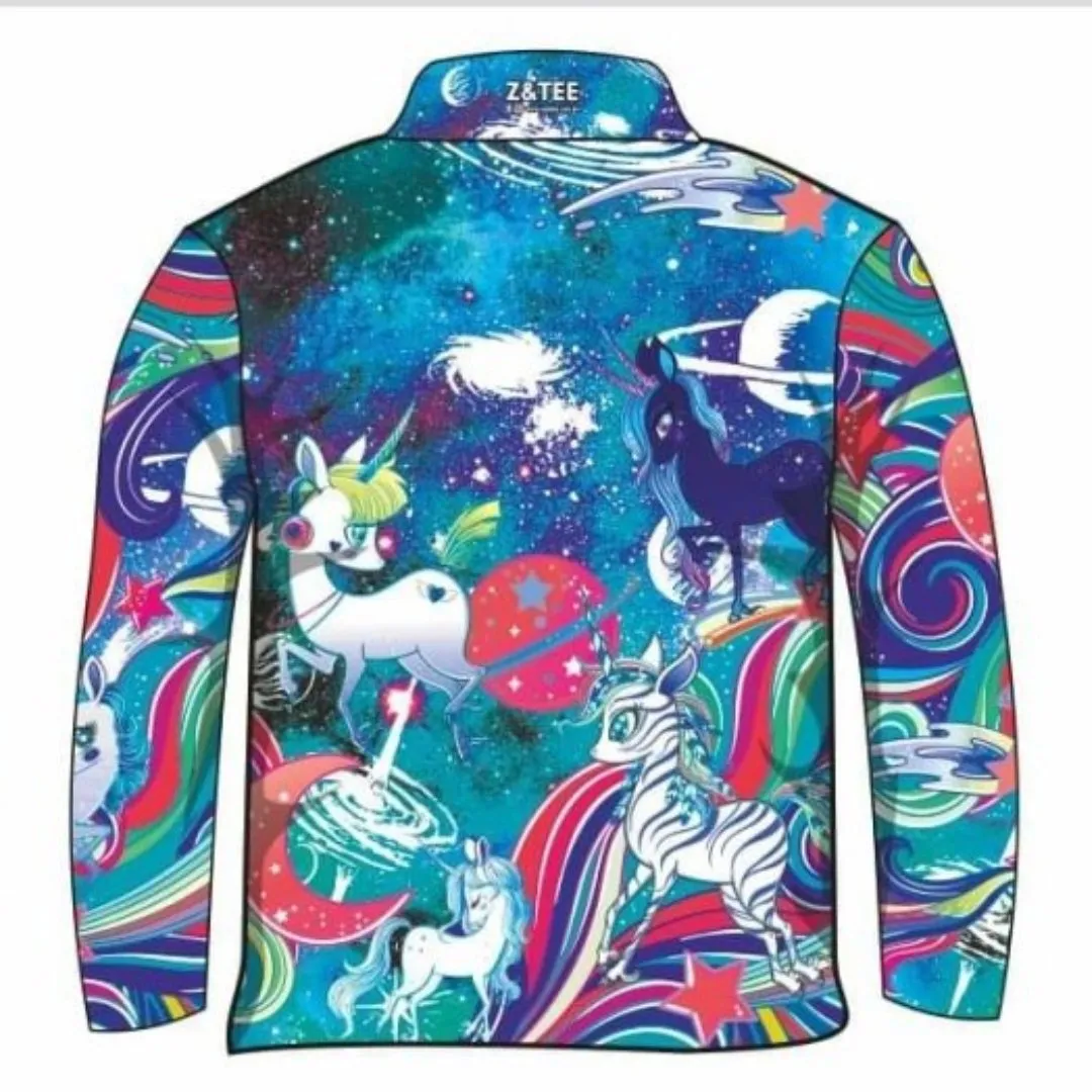 Kids | Cosmic Unicorn Milky Way Blue Fishing Shirt ★Pre-Order★