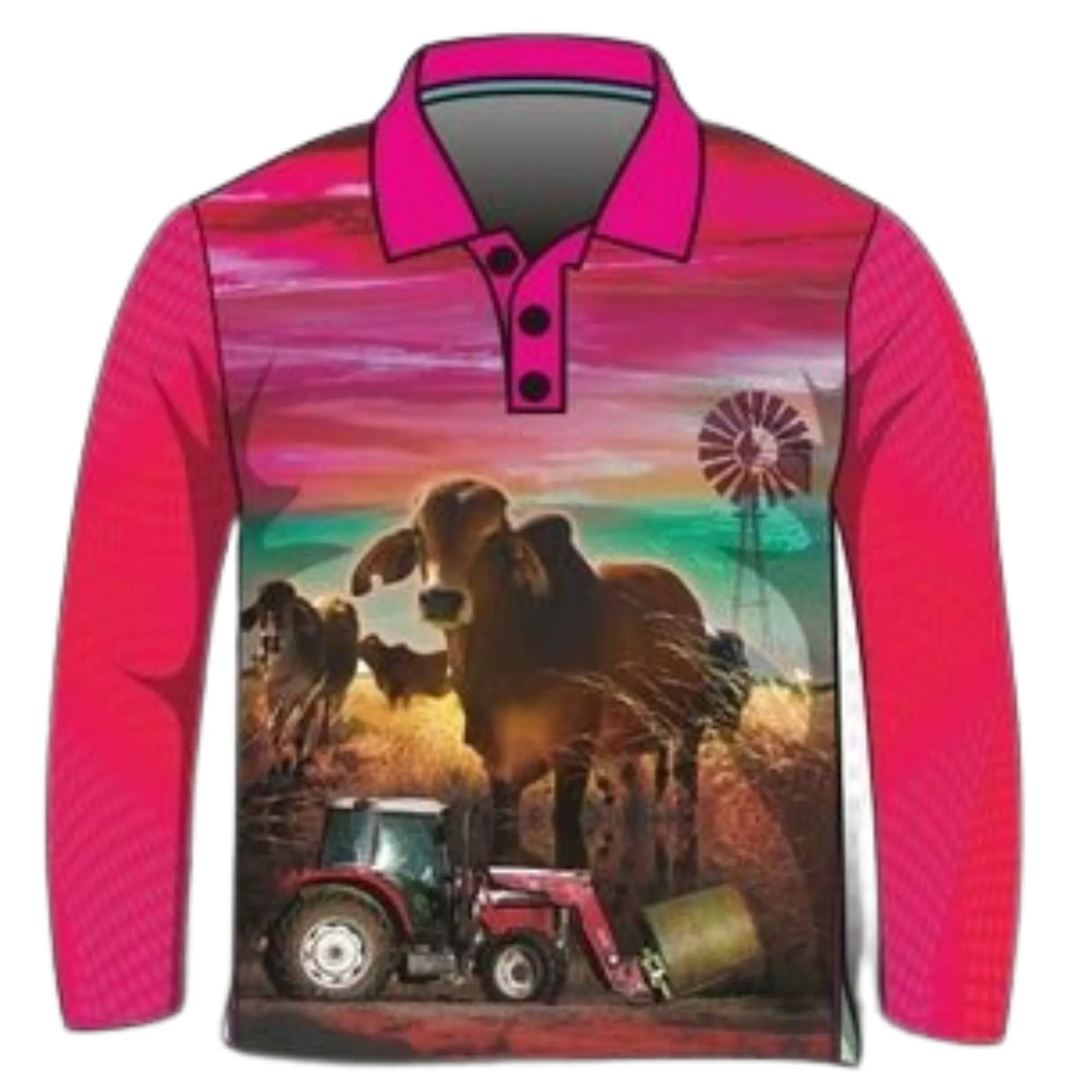 Kids | Little Farmer Pink Fishing Shirt ★Pre-Order★
