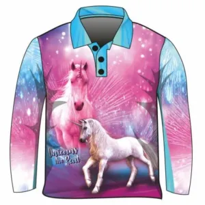 Kids | Unicorns are Real Pink Fishing Shirt