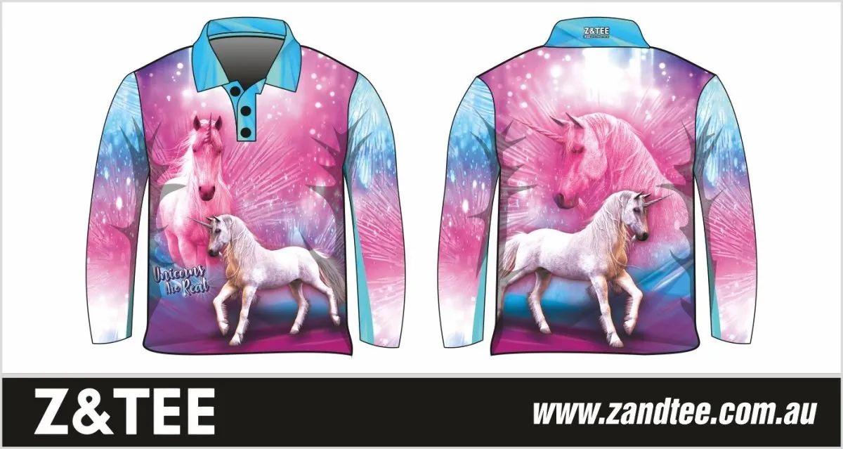 Kids | Unicorns are Real Pink Fishing Shirt