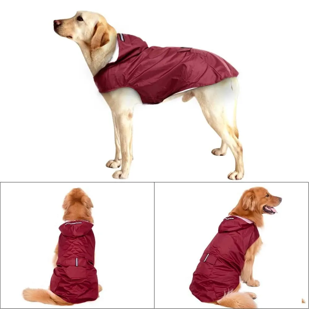 Large Hooded Dog Raincoat