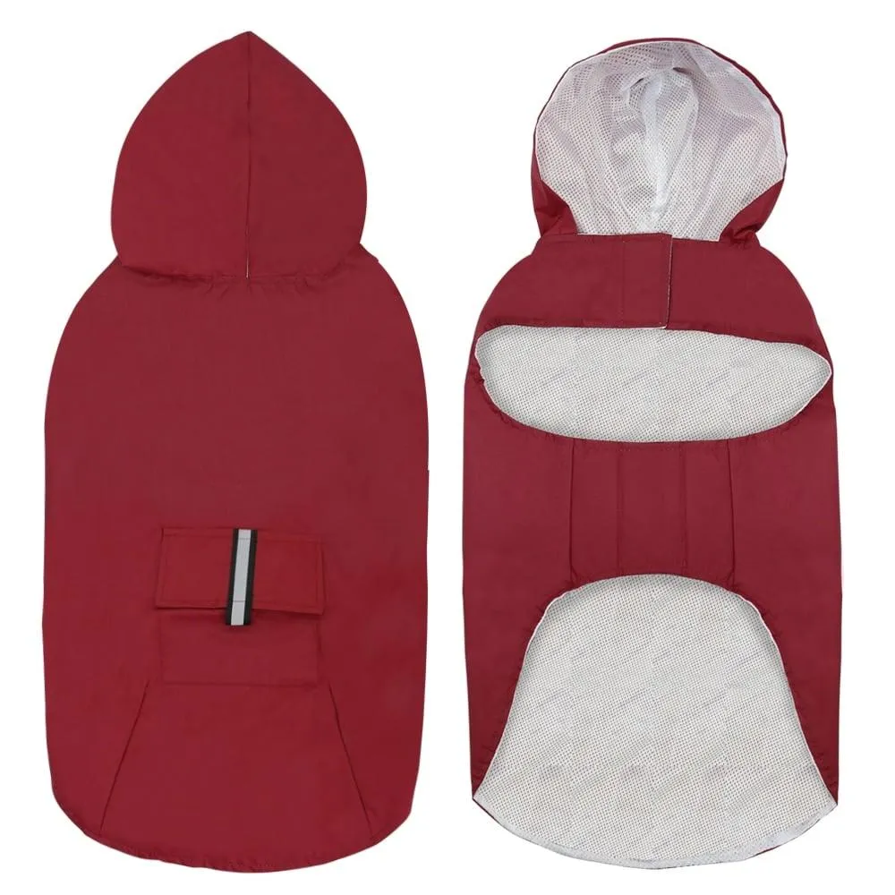 Large Hooded Dog Raincoat
