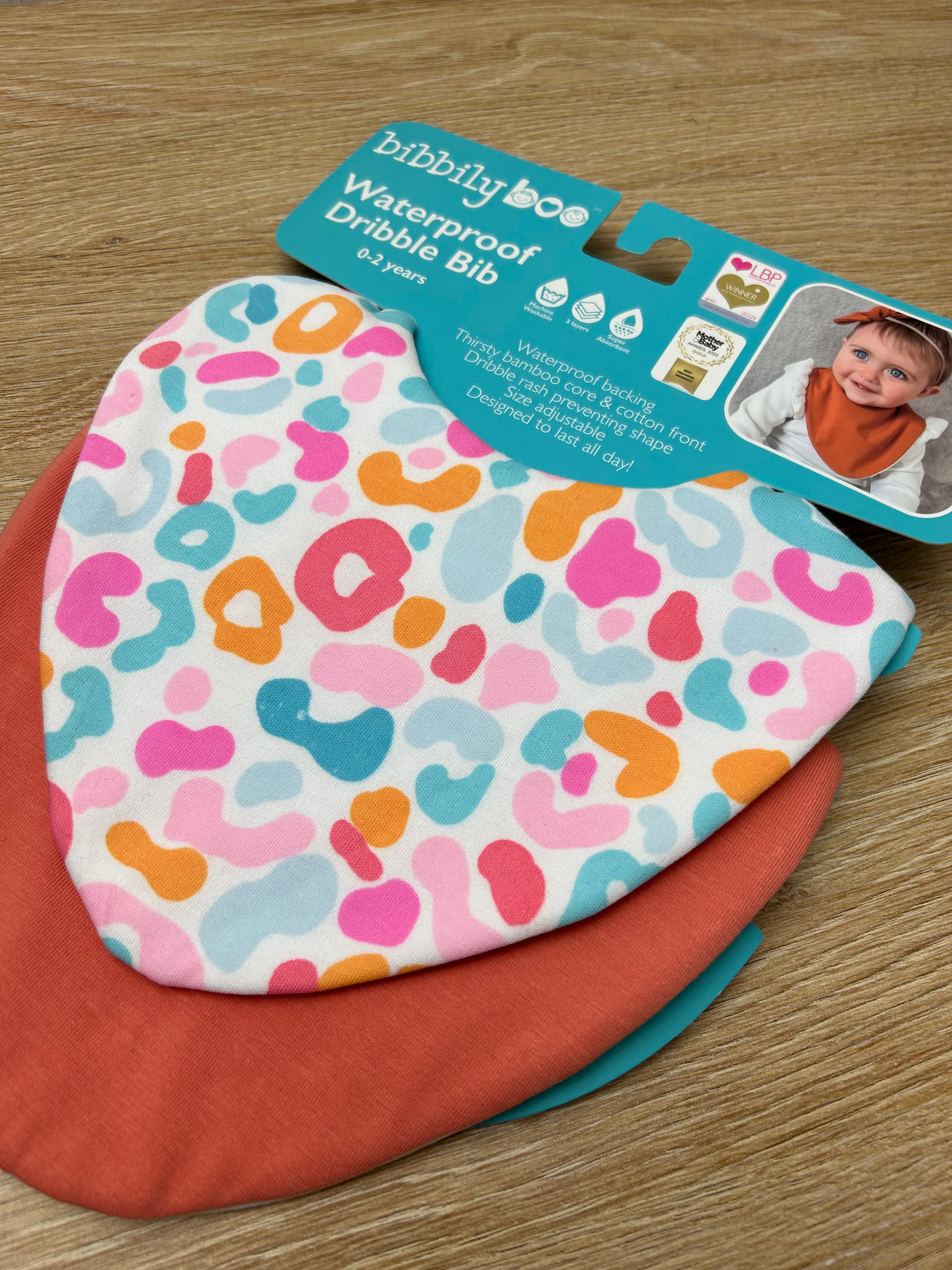 Leopard Print Bundle of 3 Waterproof Dribble Bibs